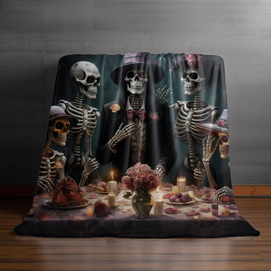 Day of the Dead velveteen blanket la ofrenda Mexican traditional dia de los muertos art design any room decor blanket The Aurora Touch