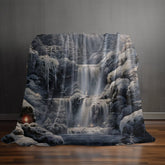 Velveteen Waterfall Plush Blanket designer soft cozy snowy winter warm portrait art holiday couch TV moment fuzzy throw The Aurora Touch