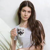 Gothic halloween glossy mug Bat design minimilist stylish everyday morning evening beverage drinking fall accent cup The Aurora Touch