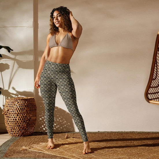 Gothic Yoga Leggings skeleton all over pattern print design soft stretchy fabric workout shopping under sweater all occasion spandex pants The Aurora Touch