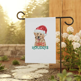 House Banner, Xmas Dog Decor, Golden Retriever Portrait, Pet Lover Holiday Decoration, Outside Banner, Garden Flag The Aurora Touch