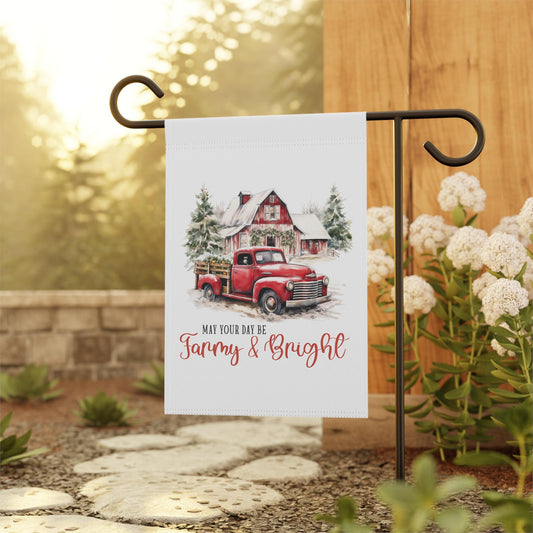 Holiday Garden Banner - Outside Home Decor, Xmas Decorations, Garden Ornaments, Gift for Farmer, House Flag