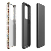 Tough case for Samsung®, floral crotchet AOP pattern design android hard sturdy phone stylish protection cover case for everyday use