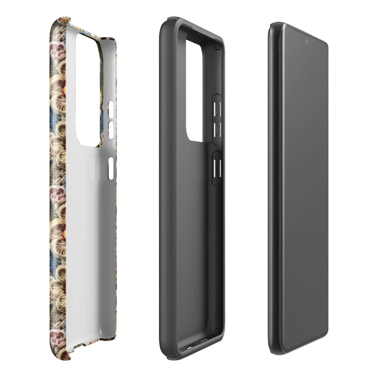 Tough case for Samsung®, floral crotchet AOP pattern design android hard sturdy phone stylish protection cover case for everyday use