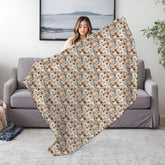 Chic Floral Crochet Throw Blanket - Stylish Fall All-Over 3D crotchet Print for Cozy Living Spaces The Aurora Touch
