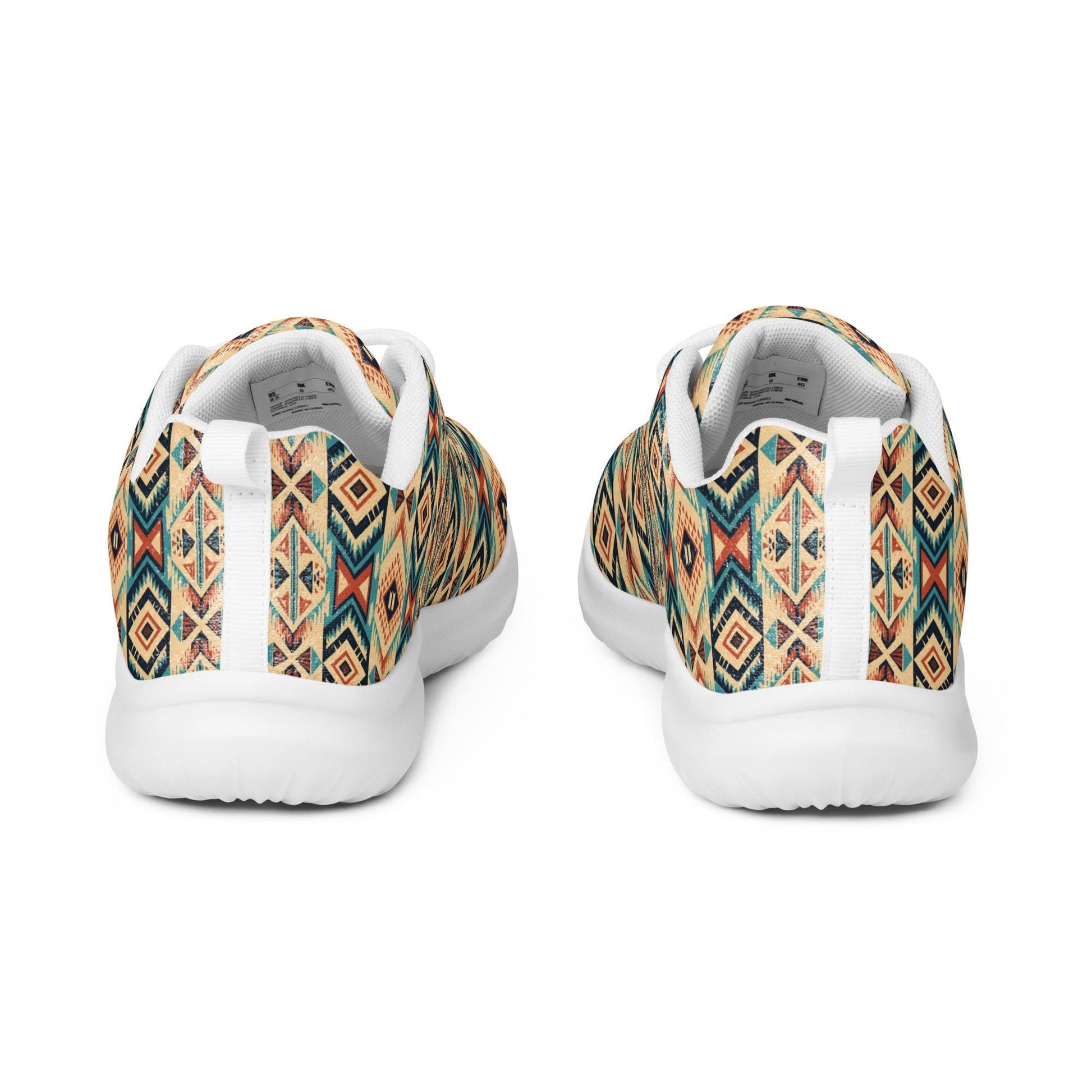 Men’s colorful western pattern athletic shoes all over print stylish comfy walking gym casual wear soft fabric shoe