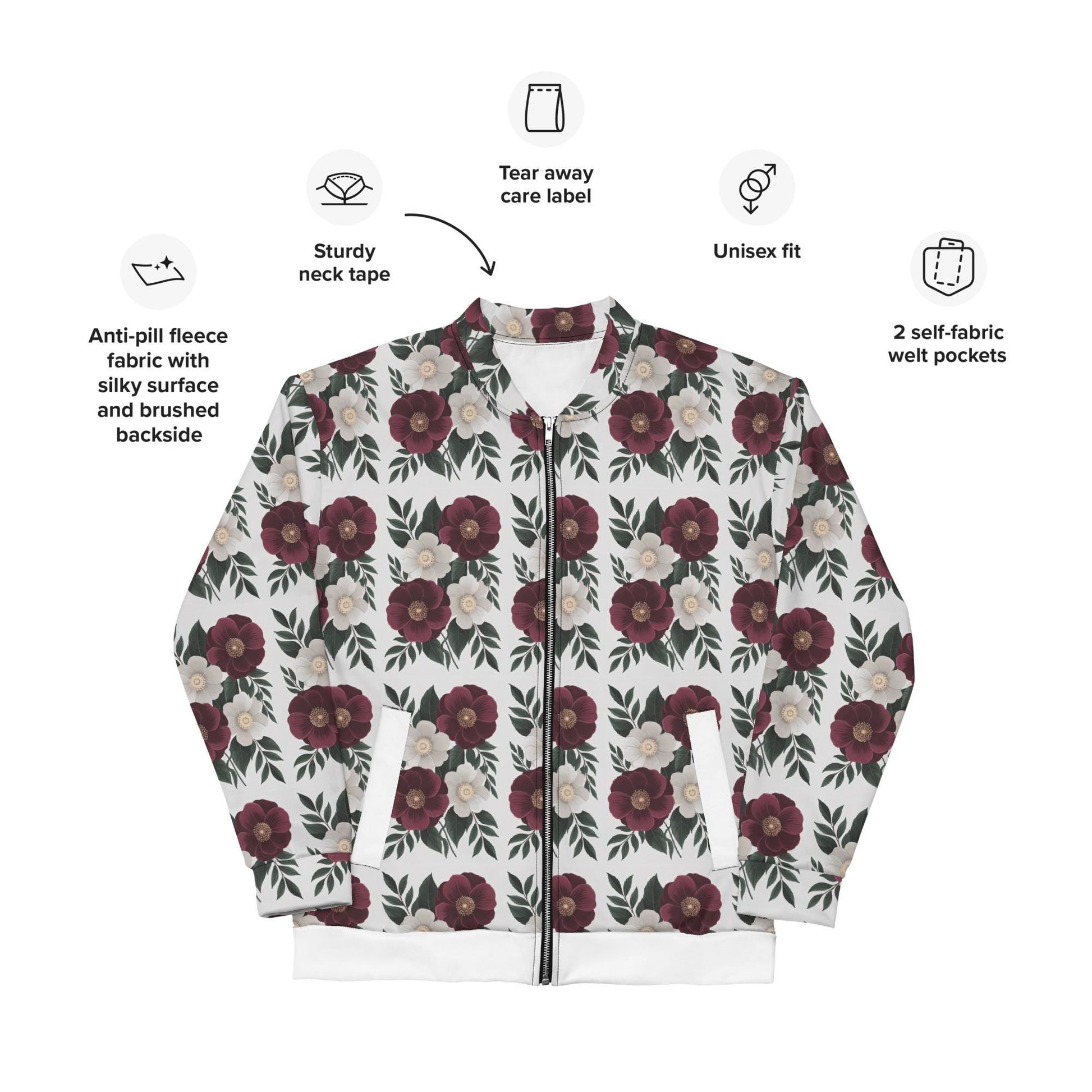 Men's stylish Bomber Jacket Holiday fashion designer look soft casual dressy all over print statement jacket
