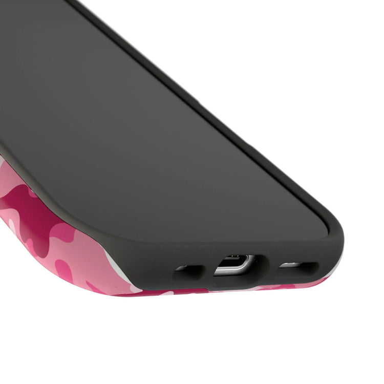 Pink Camo Impact-Resistant Phone Case, Trendy Phone Accessory, Gift for Her, Stylish Protection, Durable Case for Teens and Adults