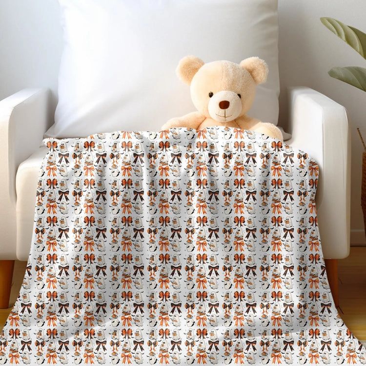 Fall Halloween croquet Throw Blanket home couch living room bedroom casual room cozy warm stylish soft fleece great for gift The Aurora Touch