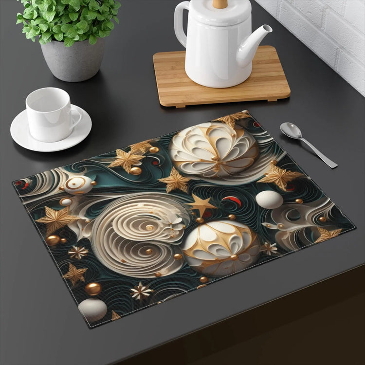 Elegant Holiday Placemat - Christmas Table Decor, Festive Dinnerware, Unique Home Decoration, Seasonal Dining, Table Setting The Aurora Touch