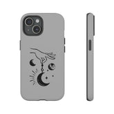 Tough Cases, Celestial Tarot designed Matte Glossy White Hard IPhone Cover Case, Astrology inspired gift item