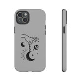 Tough Cases, Celestial Tarot designed Matte Glossy White Hard IPhone Cover Case, Astrology inspired gift item