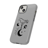 Tough Cases, Celestial Tarot designed Matte Glossy White Hard IPhone Cover Case, Astrology inspired gift item