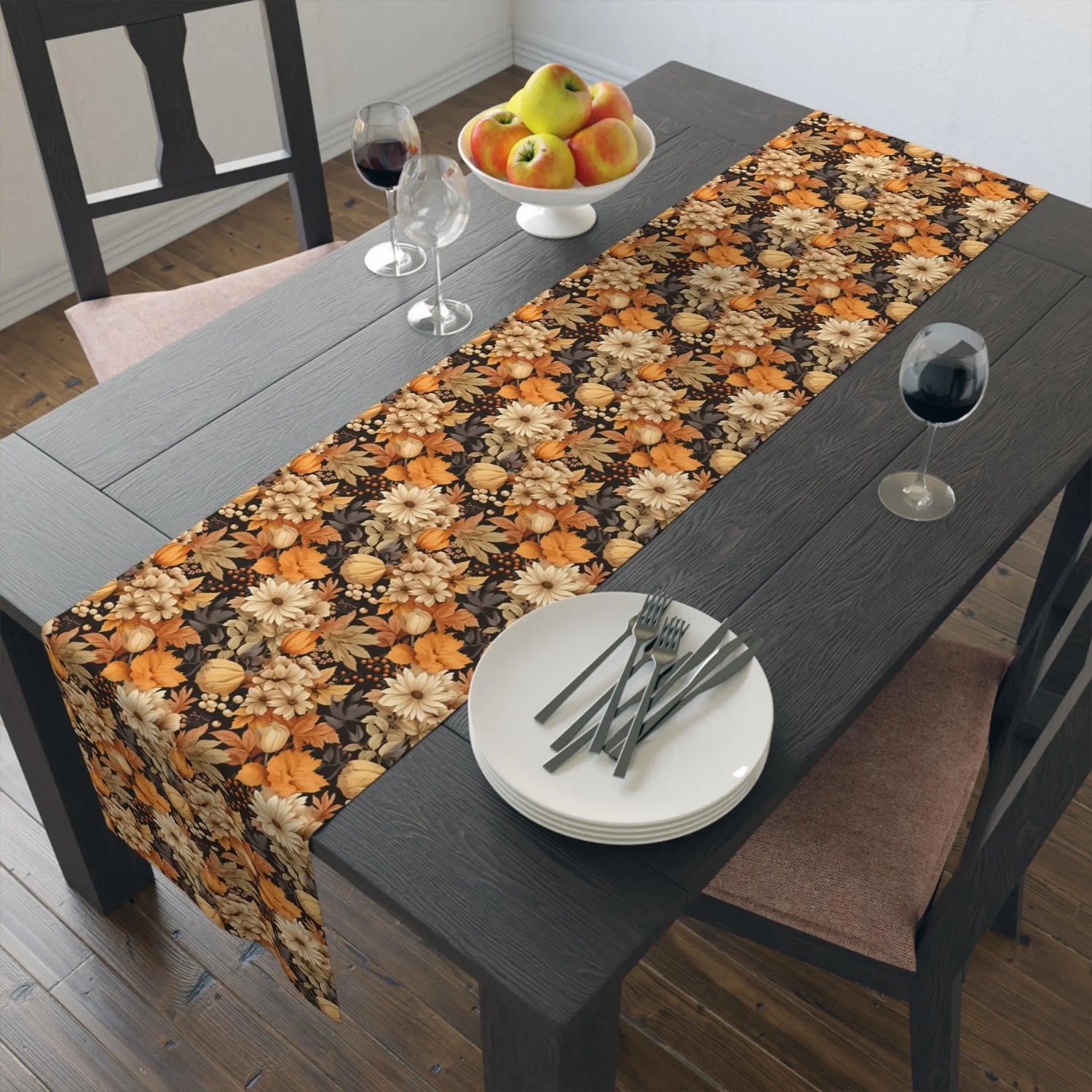 Floral Table Runner - Vintage Home Decor, Dining Table Centerpiece, Holiday Table Decor, Rustic Wedding Decor The Aurora Touch