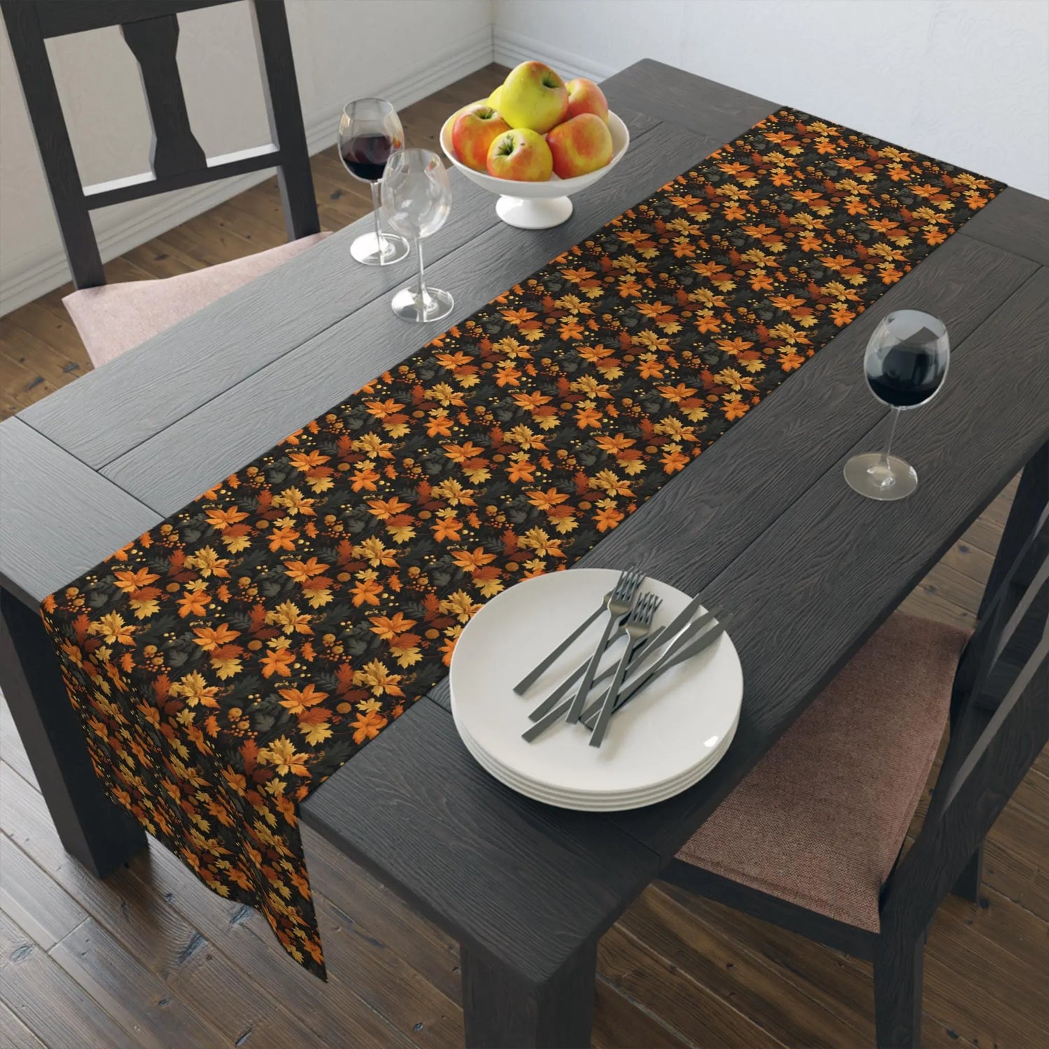Floral Table Runner - Stylish Cotton Poly Autumn Decor for Dining, Elegant Home Accents, Perfect Thanksgiving and Holiday Gatherings, Unique The Aurora Touch