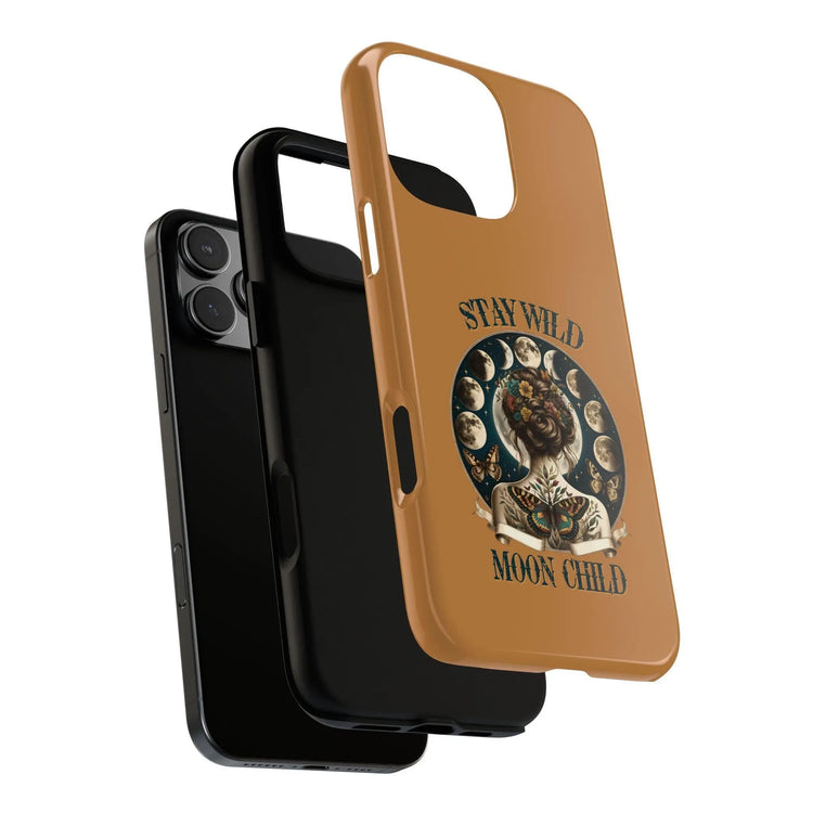 Tough Cases, Stay Wild Moon Child hard cover Iphone Shell, Celestial Spiritual Divine Heavenly cell phone decor