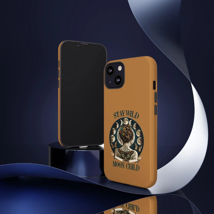 Tough Cases, Stay Wild Moon Child hard cover Iphone Shell, Celestial Spiritual Divine Heavenly cell phone decor
