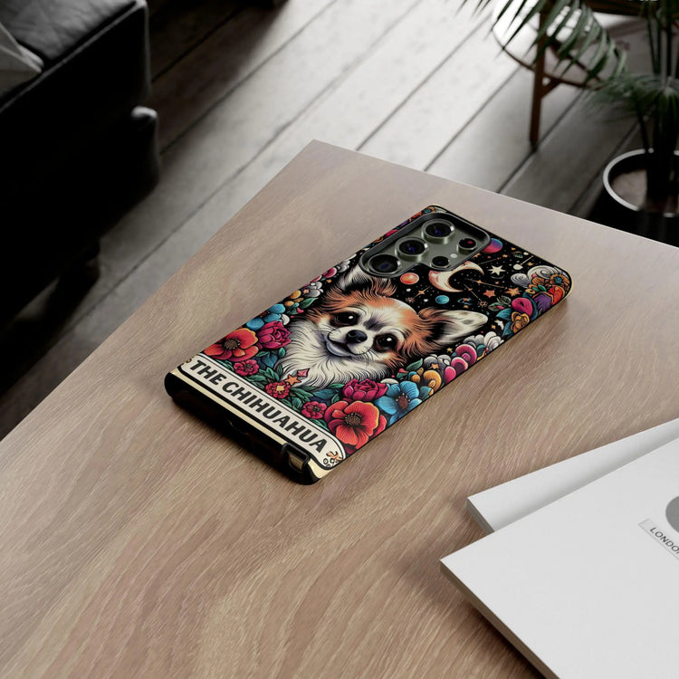 Samsung Tough Cases, Chihuahua Pet Portrait Phone Cover, Android Everyday Cover, Colorful Dog Print, Customized Personal Gift. Gift for Dog