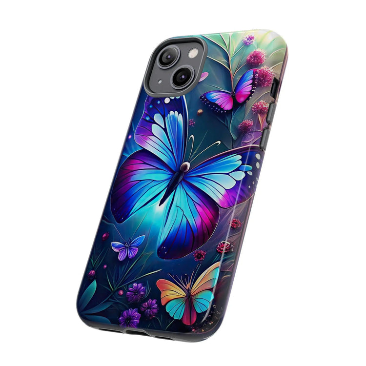 Phone Case, Tough Cases, Vibrant Butterfly Print, Iphone 16/15/13 Mini, Hard Cover, Everyday Protection, Colorful Case, Sturdy Phone Case