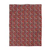 Red Floral Microfiber Duvet Cover - Modern Soft Bedspread, Holiday Fashion Designer Bedding, Stylish Contemporary Casual Decor