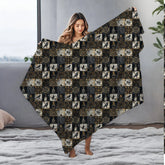 Throw Blanket, Gothic fall halloween skeleton print pattern eye catching fashion look couch bed TV room gathering cozy night cuddle blanket The Aurora Touch