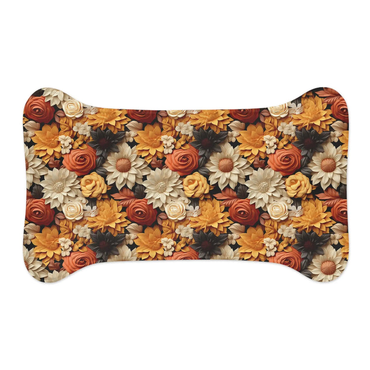 Fall Floral Pet Feeding Mats - Autumn All Over Print Pattern Design for Cat and Dog - Kitchen Decor Place Mat, Holiday Themed Food Mat The Aurora Touch