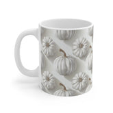 Elegant White Pumpkin Mug for Fall Decor, Cozy Drinkware, Autumn Gift, Seasonal Kitchenware, Thanksgiving Table Accent The Aurora Touch