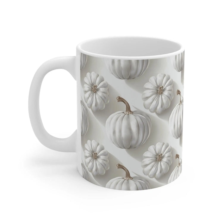 Elegant White Pumpkin Mug for Fall Decor, Cozy Drinkware, Autumn Gift, Seasonal Kitchenware, Thanksgiving Table Accent The Aurora Touch