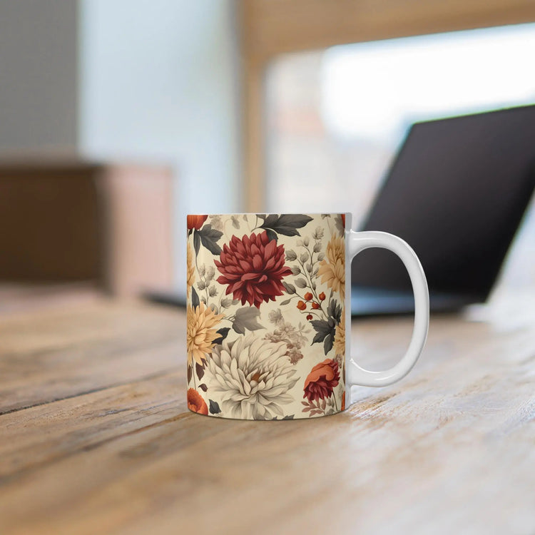 Bohemian Floral Mug, Cozy Drinkware for Home, Gift for Tea Lovers, Kitchen Decor, Floral Art for Birthdays, Housewarming The Aurora Touch