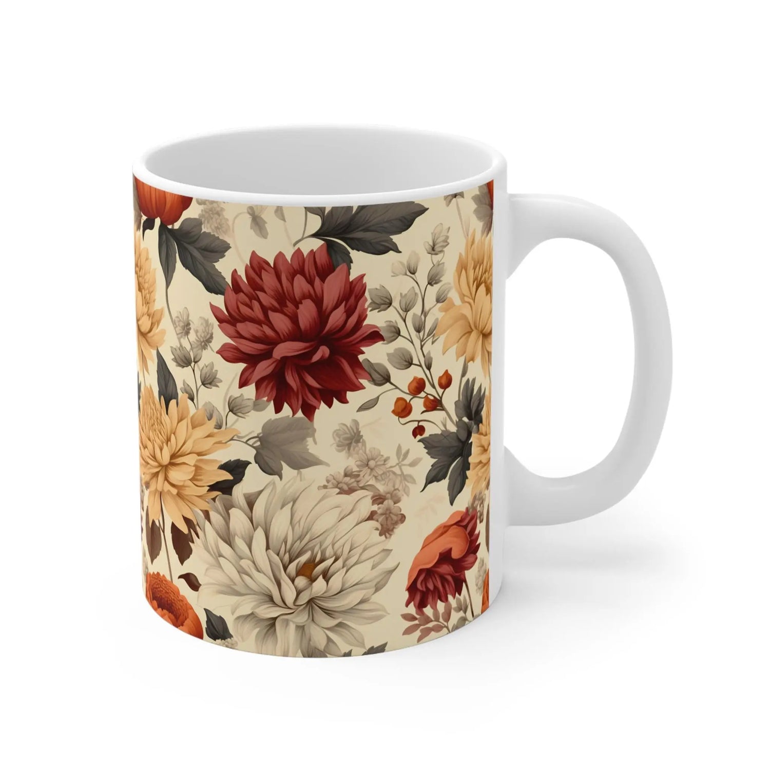 Bohemian Floral Mug, Cozy Drinkware for Home, Gift for Tea Lovers, Kitchen Decor, Floral Art for Birthdays, Housewarming The Aurora Touch
