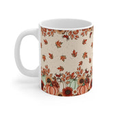 Autumn Leaves & Pumpkins Mug, Cozy Fall Coffee Cup, Thanksgiving Gift, Seasonal Decorations, Harvest Celebration The Aurora Touch