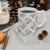 Elegant White Pumpkin Mug for Fall Decor, Cozy Drinkware, Autumn Gift, Seasonal Kitchenware, Thanksgiving Table Accent The Aurora Touch