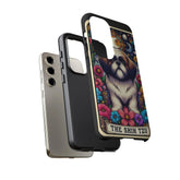 Shih Tzu Floral Portrait Phone Case | Tough Galaxy Hard Cover | Android Designer Case | Tarot Card Pet Art