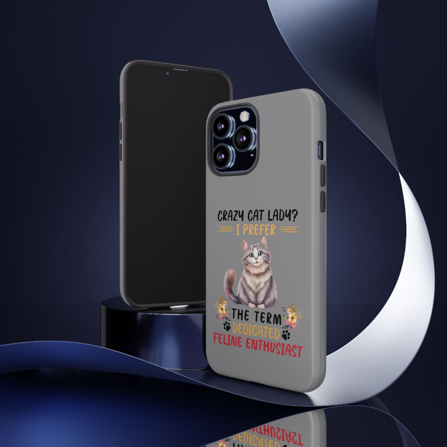 Tough Cases. Iphone 14 sturdy case, Iphone15 funny case, Sarcastic Crazy Cat Lady, Matte phone covers, cat lover gift