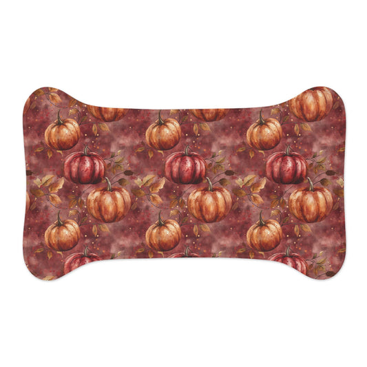 Pet Feeding Mats, Autumn Pumpkin CustomFall Burgundy Brown Print, Cat Dog Food Mat, Lavish Style Design, Pet Bowl Placemat, Pet Supplies SEO