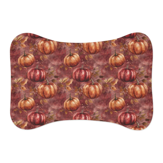 Pet Feeding Mats, Autumn Pumpkin CustomFall Burgundy Brown Print, Cat Dog Food Mat, Lavish Style Design, Pet Bowl Placemat, Pet Supplies SEO The Aurora Touch