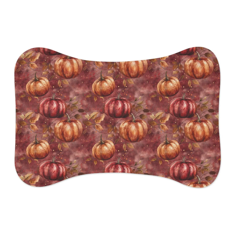 Pet Feeding Mats, Autumn Pumpkin CustomFall Burgundy Brown Print, Cat Dog Food Mat, Lavish Style Design, Pet Bowl Placemat, Pet Supplies SEO The Aurora Touch