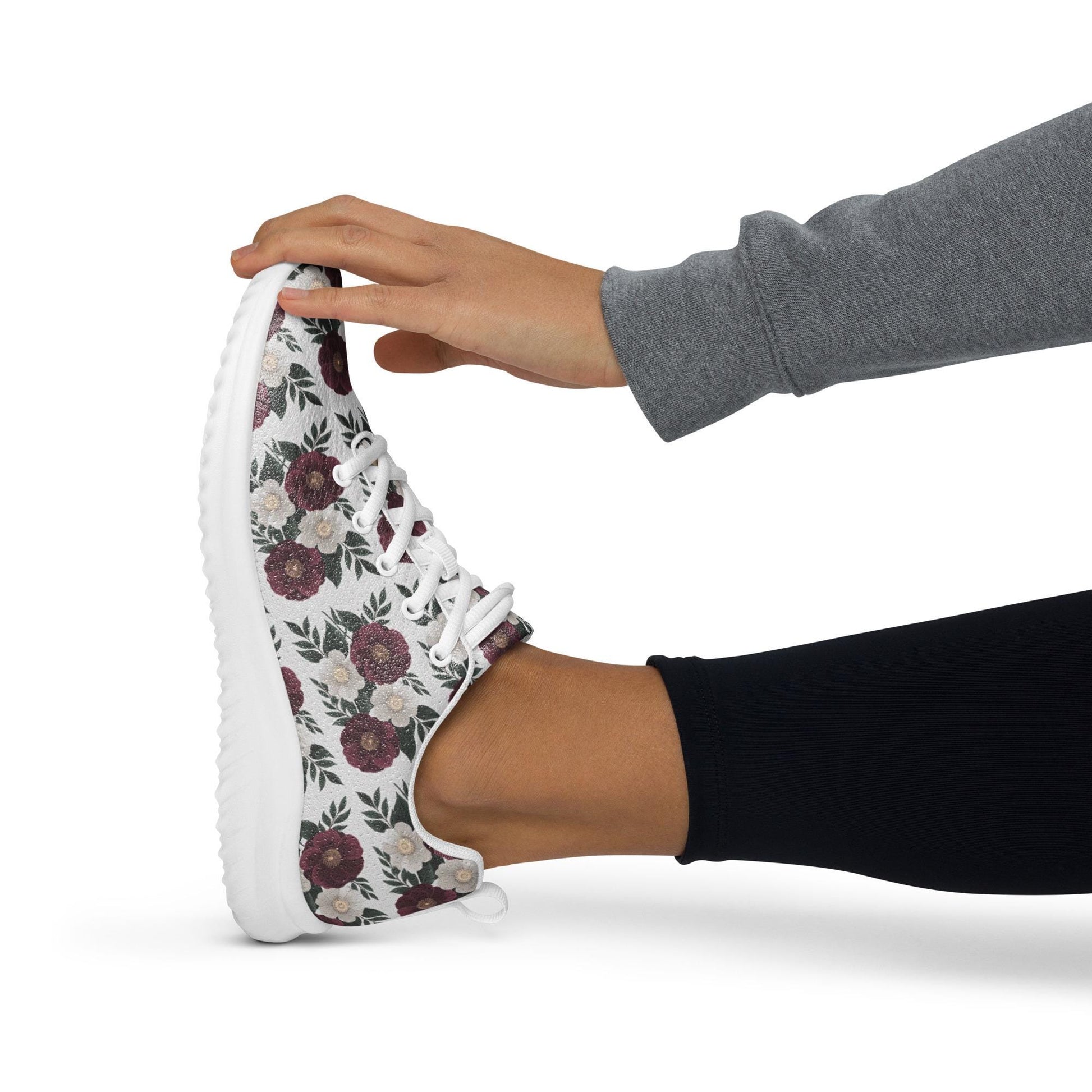 Women&#39;s Fall Floral All-Over Print Comfortable Athletic Shoes - Fashionable Casual & Workout Footwear