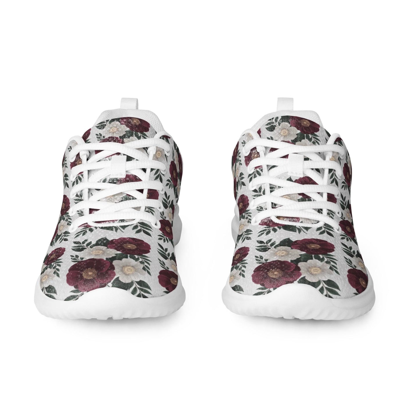 Women&#39;s Fall Floral All-Over Print Comfortable Athletic Shoes - Fashionable Casual & Workout Footwear