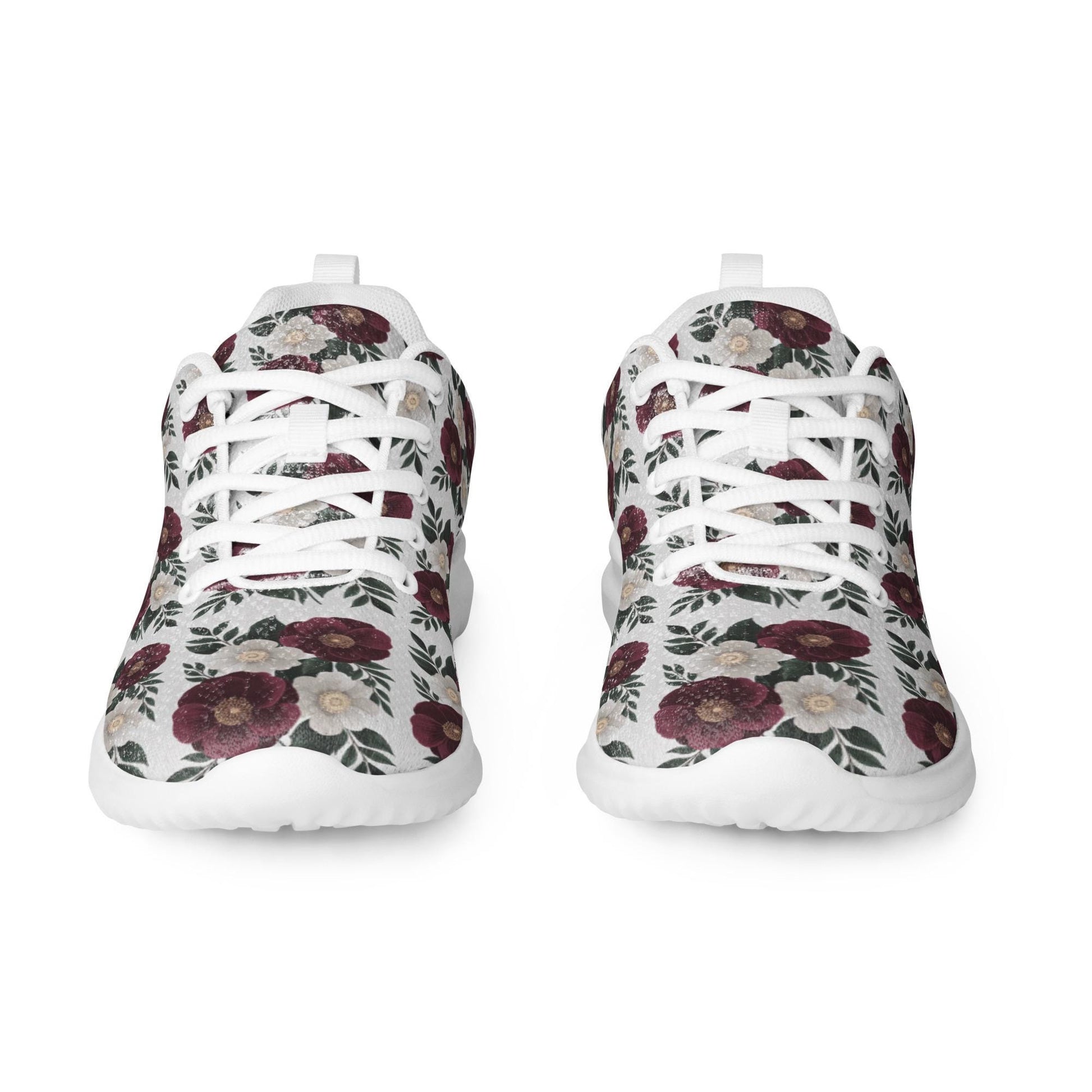 Women&#39;s Fall Floral All-Over Print Comfortable Athletic Shoes - Fashionable Casual & Workout Footwear