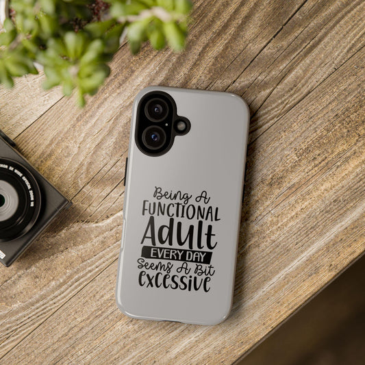 Tough Cases, Iphone 15, Iphone 14, Grey cell phone case, Humorous sayings, Sarcastic personal gift item, funny Father gift