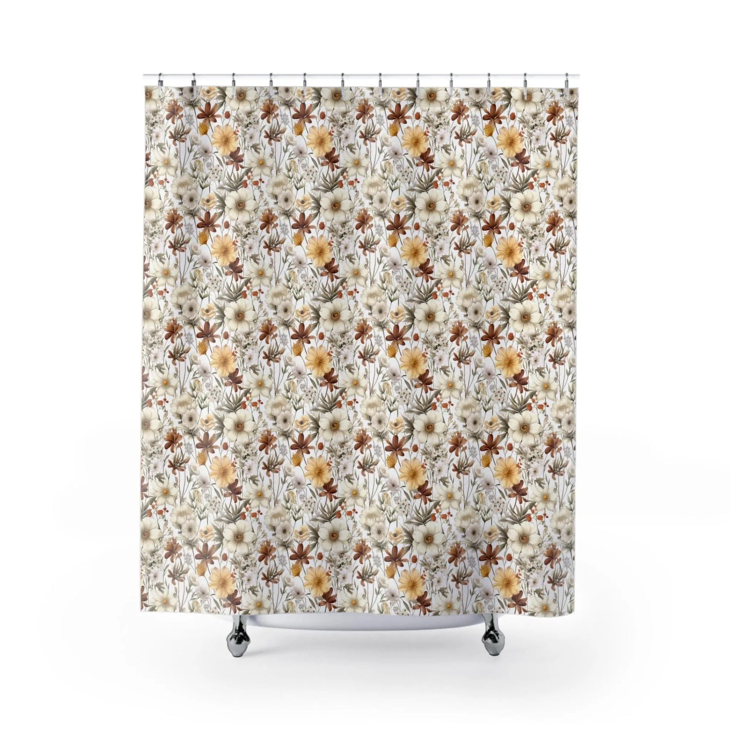 Floral Shower Curtain, Elegant Bathroom Decor, Nature-Inspired Home Accents, Gift for Her, Boho Bathroom The Aurora Touch