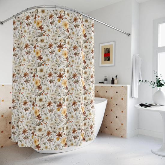 Floral Shower Curtain, Elegant Bathroom Decor, Nature-Inspired Home Accents, Gift for Her, Boho Bathroom The Aurora Touch