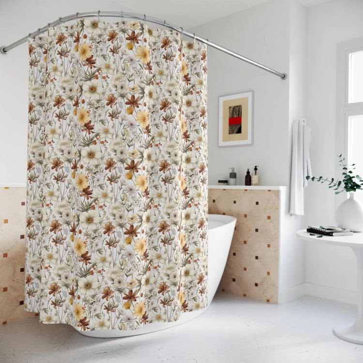 Floral Shower Curtain, Elegant Bathroom Decor, Nature-Inspired Home Accents, Gift for Her, Boho Bathroom The Aurora Touch