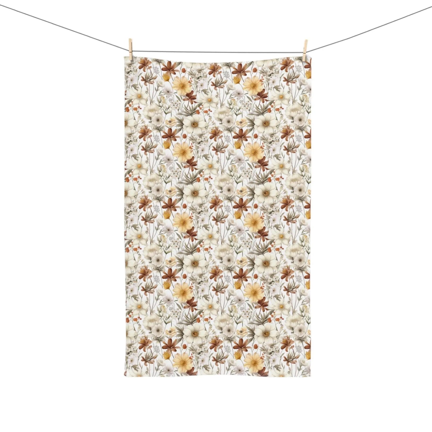 Floral Hand Towel, Boho Kitchen Decor, Bathroom Linen, Gift for Her, Eco-Friendly Home Accessories The Aurora Touch