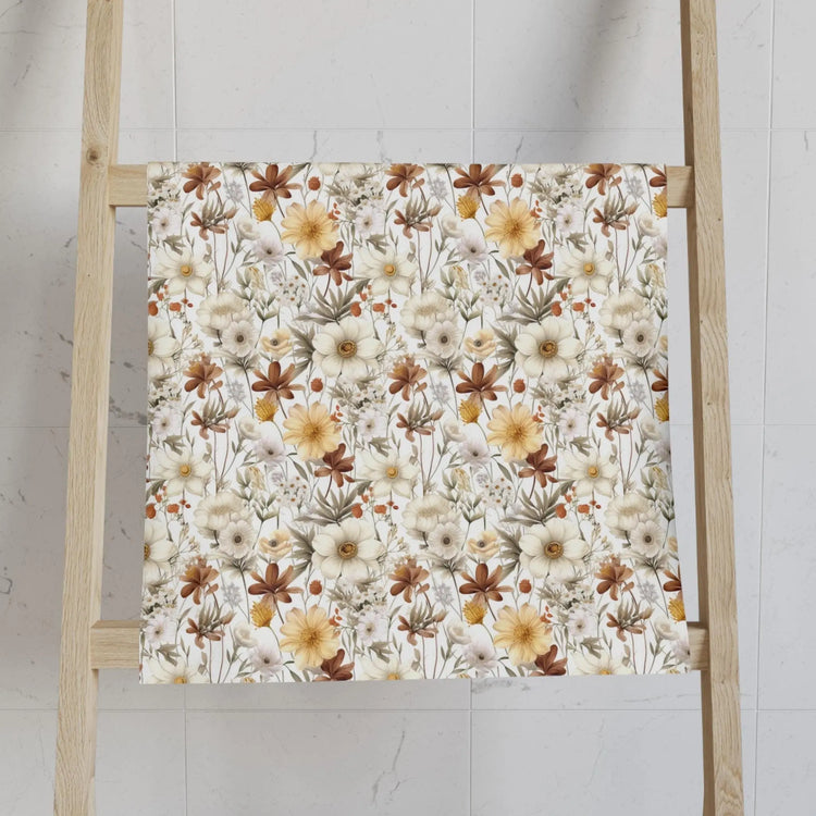 Floral Hand Towel, Boho Kitchen Decor, Bathroom Linen, Gift for Her, Eco-Friendly Home Accessories The Aurora Touch