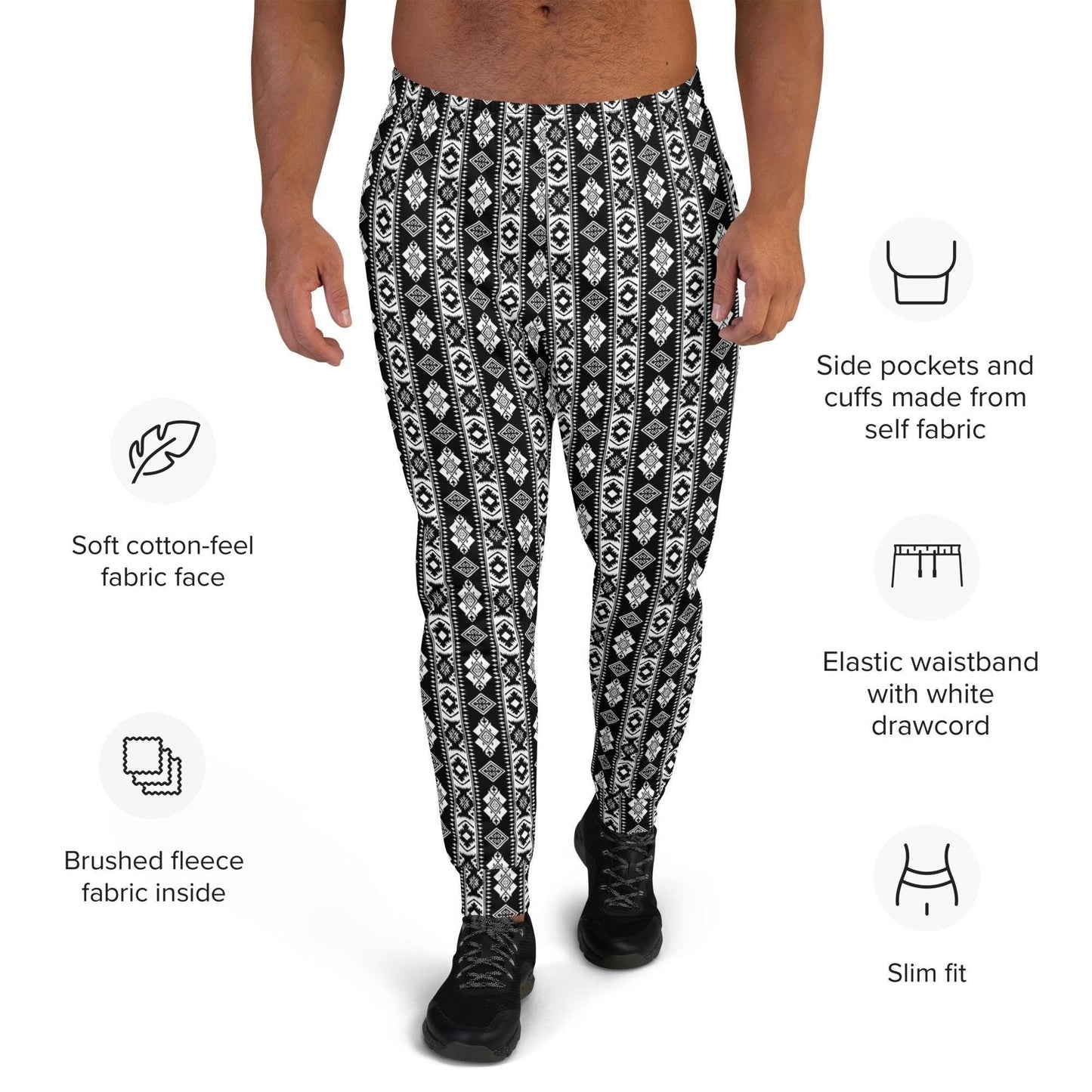 Stylish pattern Men's Joggers all over print casual warm cozy everyday work gym shopping cotton lounging runway designer pants