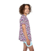 Kids Sports Jersey, Fun Floral Pattern T-Shirt for Young Athletes, Perfect for Birthdays, Sports Events, or Casual Outings The Aurora Touch