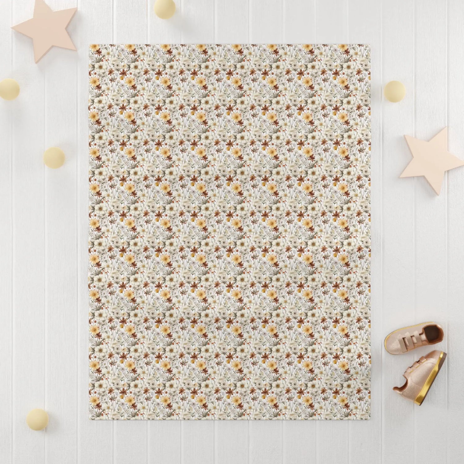 Cozy Floral Fleece Baby Blanket, Soft Floral Baby Blanket, Nursery Decor, Baby Shower Gift, Floral Print Blanket The Aurora Touch