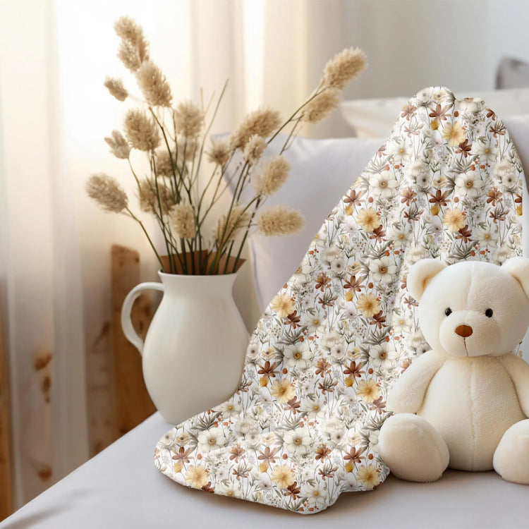 Cozy Floral Fleece Baby Blanket, Soft Floral Baby Blanket, Nursery Decor, Baby Shower Gift, Floral Print Blanket The Aurora Touch